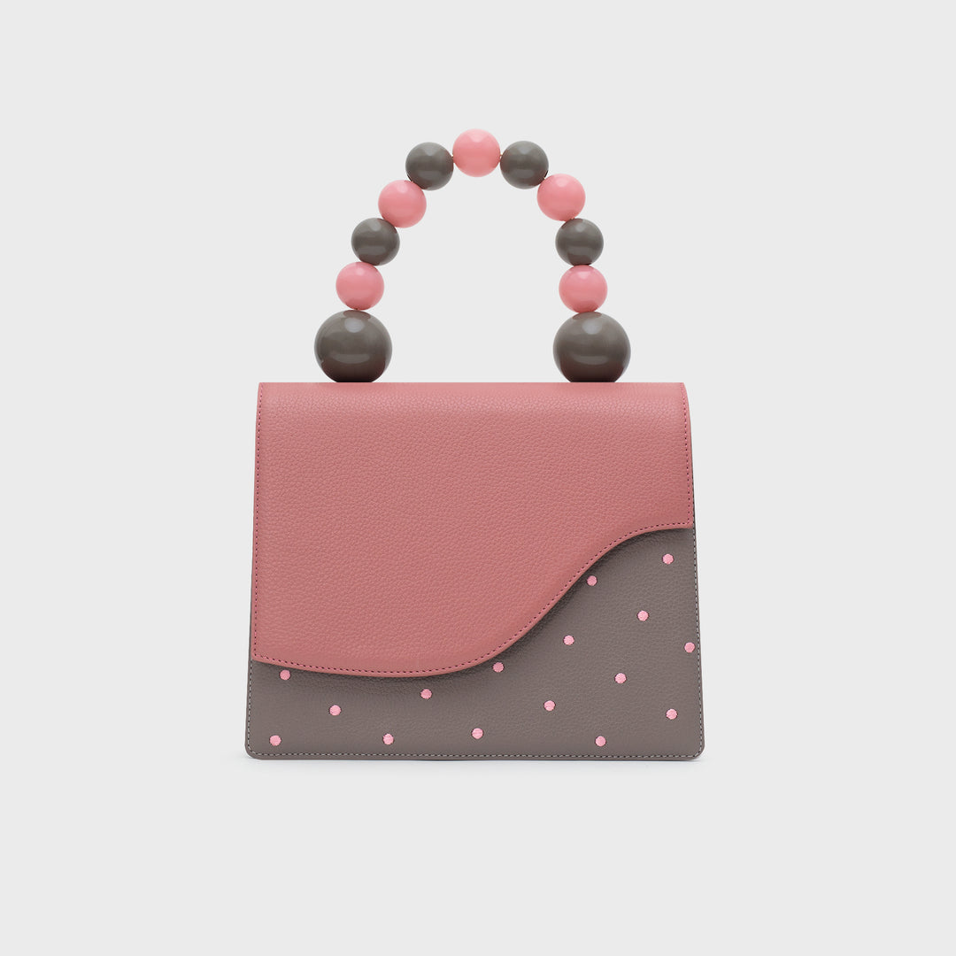 MONA BEADED LUNCH BAG GRIS