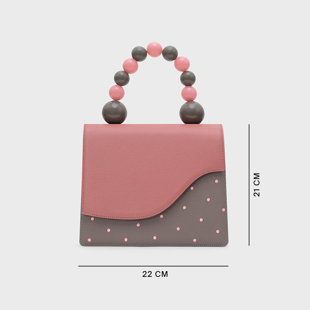 MONA BEADED LUNCH BAG GRIS