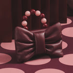 Cargue la imagen en el visor de la galería, NAILA BEADED BOW BAG BORGOÑA