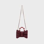 Cargue la imagen en el visor de la galería, NAILA BEADED BOW BAG BORGOÑA