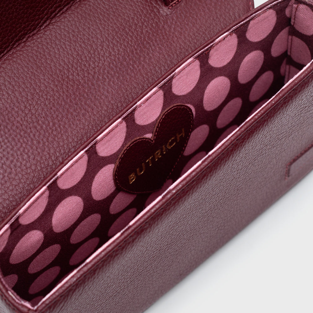 NAILA BEADED BOW BAG BORGOÑA