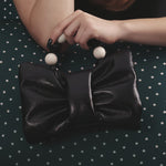 Cargue la imagen en el visor de la galería, NAILA BEADED BOW BAG NEGRO