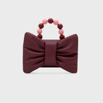Cargue la imagen en el visor de la galería, NAILA BEADED BOW BAG BORGOÑA