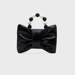 Cargue la imagen en el visor de la galería, NAILA BEADED BOW BAG NEGRO