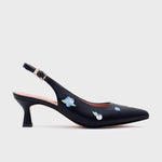 Cargue la imagen en el visor de la galería, NINETTE BLUEBERRY MIDI SLINGBACK NEGRO