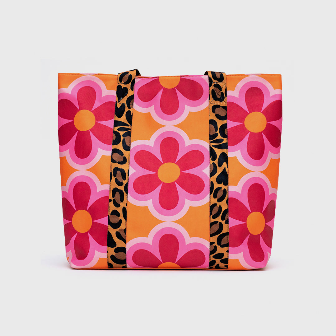 SUPER BAG FLOR NARANJA ROSA