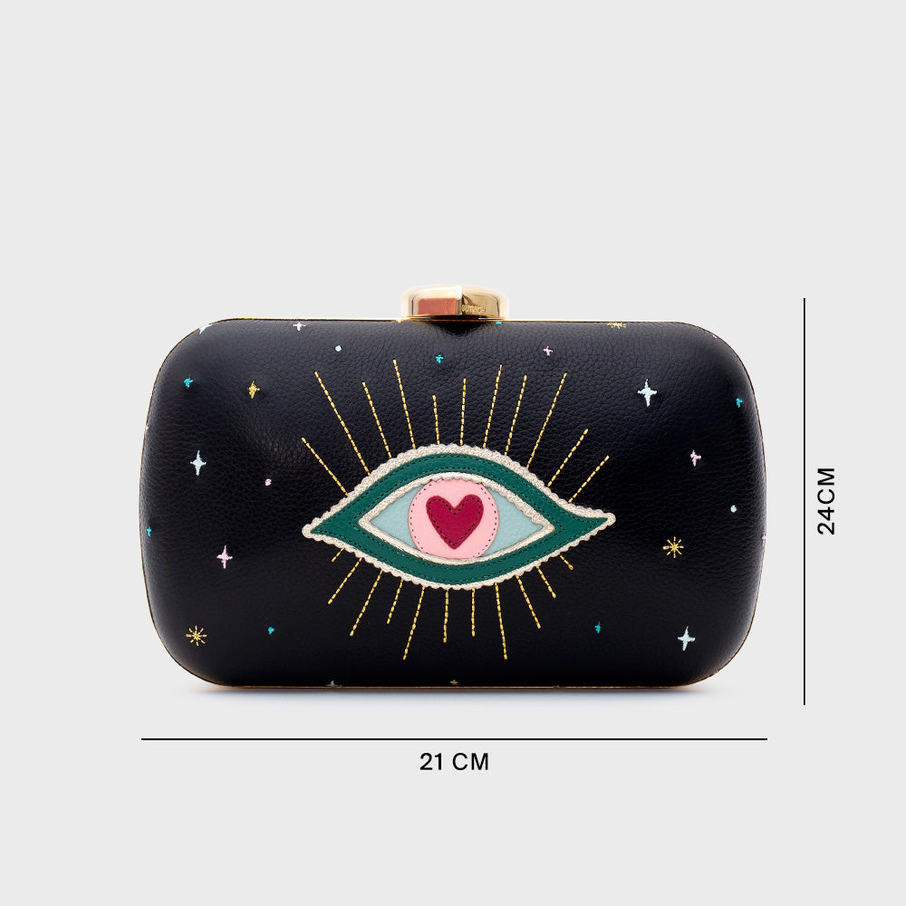 CLUTCH PILLBOX SHAZAM NEGRO
