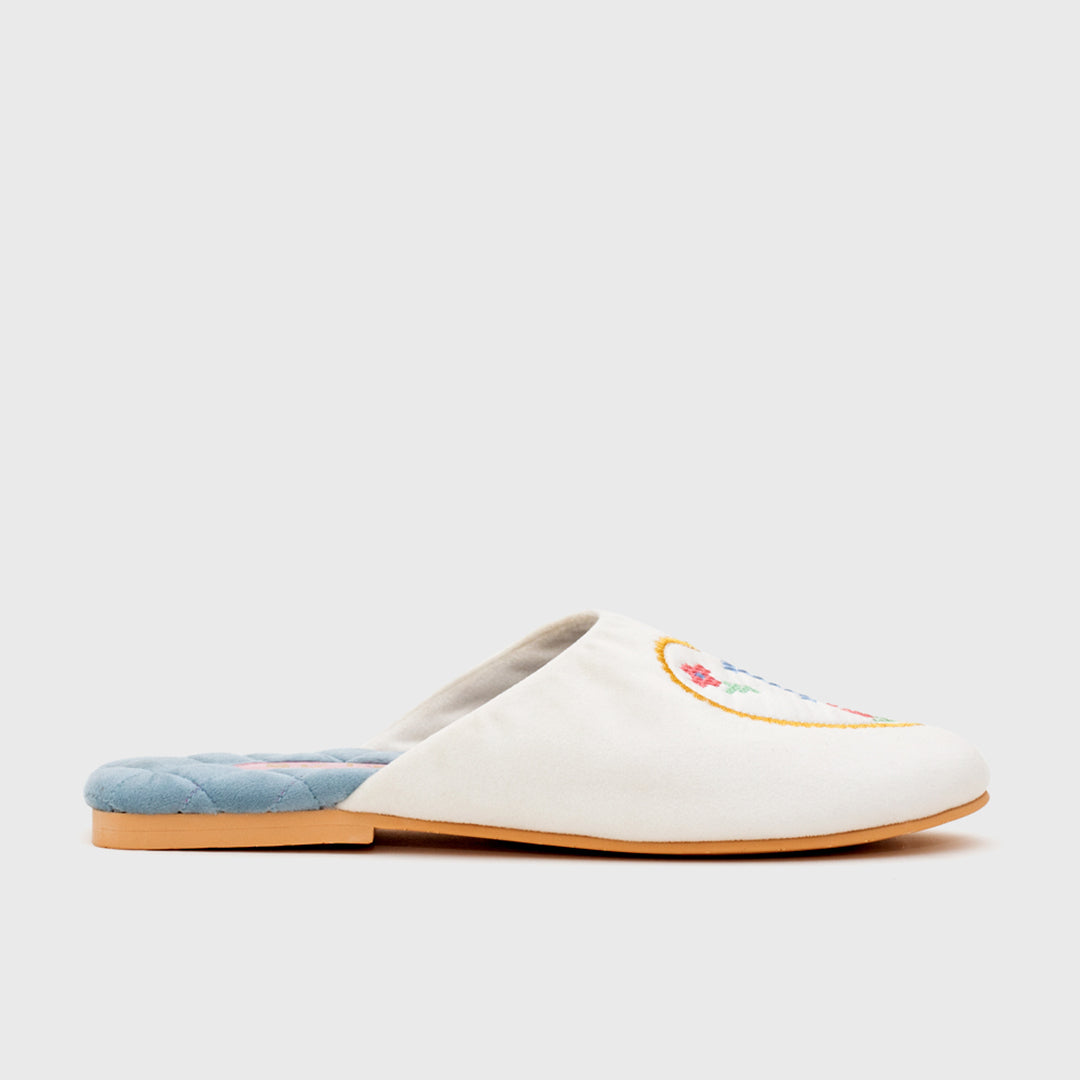 SLIPPER JOSEPHINE BRIDE HUESO