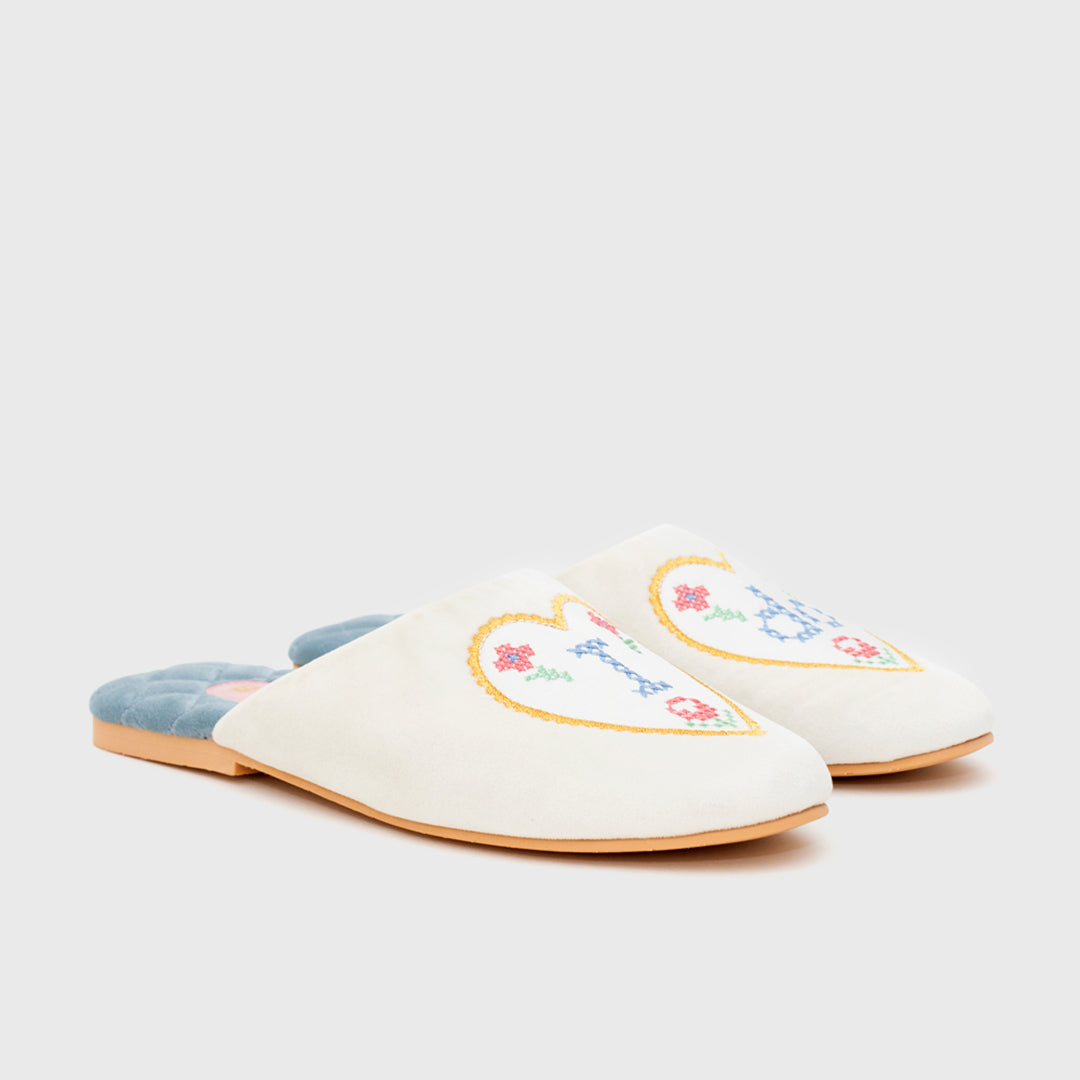 SLIPPER JOSEPHINE BRIDE HUESO