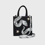 Cargue la imagen en el visor de la galería, SQUARE TOTE BAG ANACONDA NEGRO
