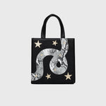 Cargue la imagen en el visor de la galería, SQUARE TOTE BAG ANACONDA NEGRO
