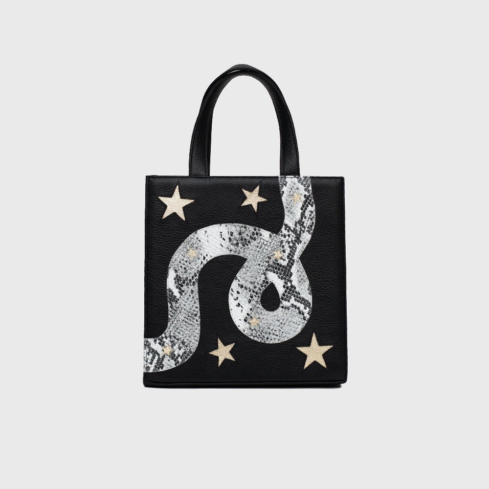 SQUARE TOTE BAG ANACONDA NEGRO