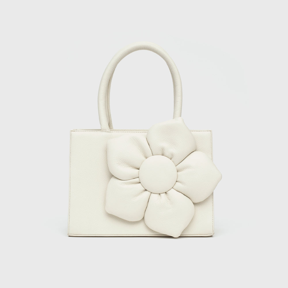 SQUARED FLORAL BAG HUESO