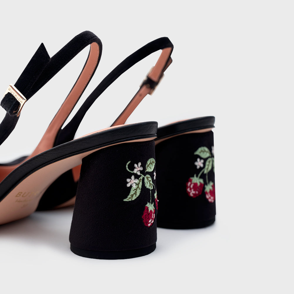 SUNDAE PUMP RASPBERRY SLINGBACK NEGRO