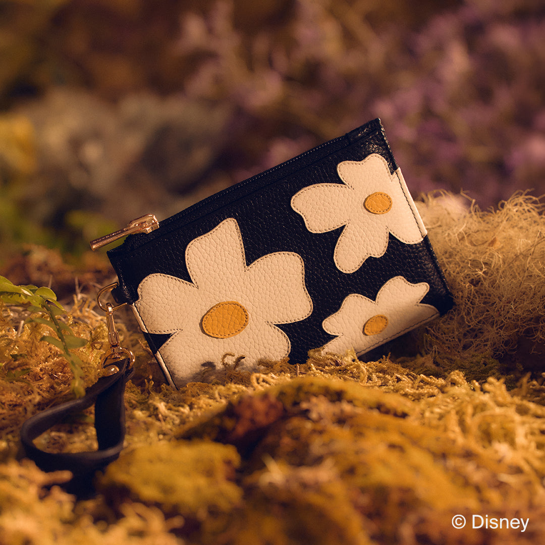 TARJETERO CON ASA WILDWOOD HEART FLOWERS NEGRO