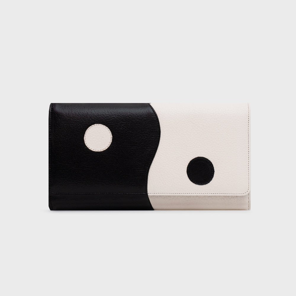 BILLETERA LARGA LUCKY YIN YANG HUESO NEGRO - Butrich Perú