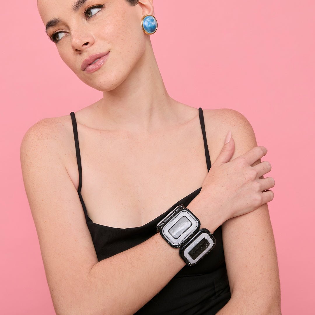 BRAZALETE CORDELIA BLANCO NEGRO - Butrich Perú