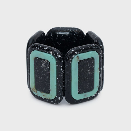 BRAZALETE CORDELIA NEGRO VERDE AGUA - Butrich Perú