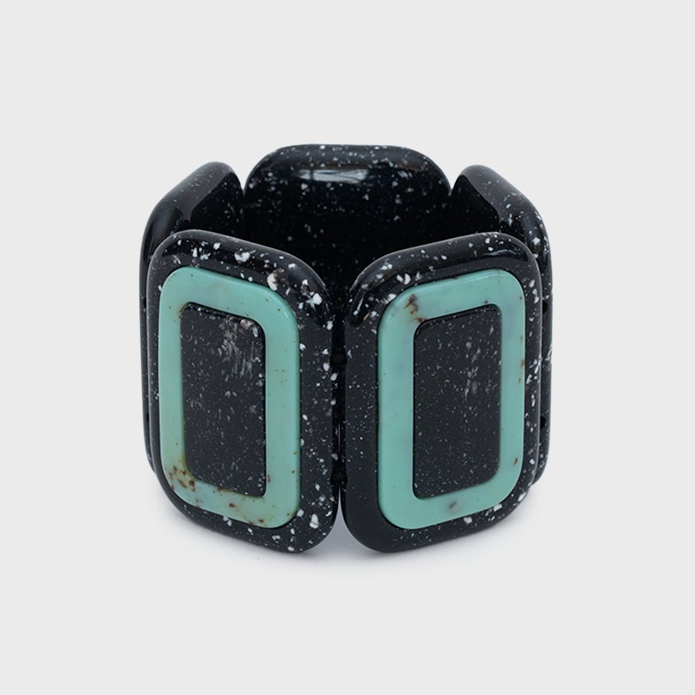 BRAZALETE CORDELIA NEGRO VERDE AGUA - Butrich Perú
