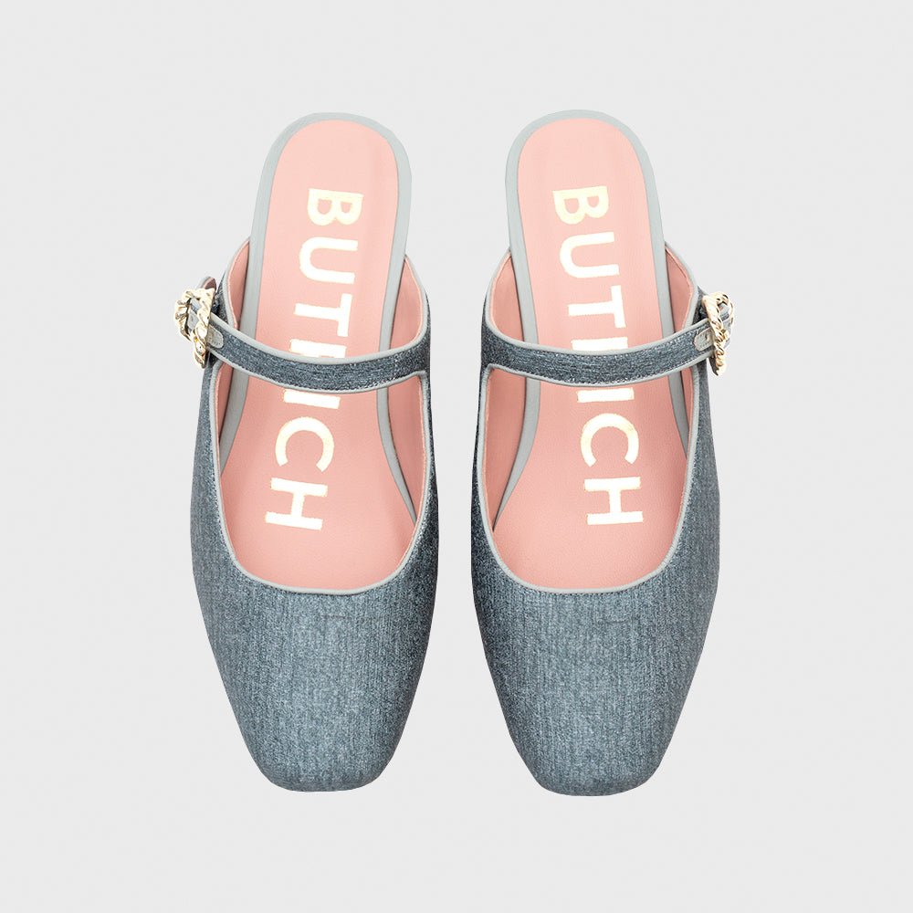 KENZA MULE FLAT GRIS - Butrich Perú