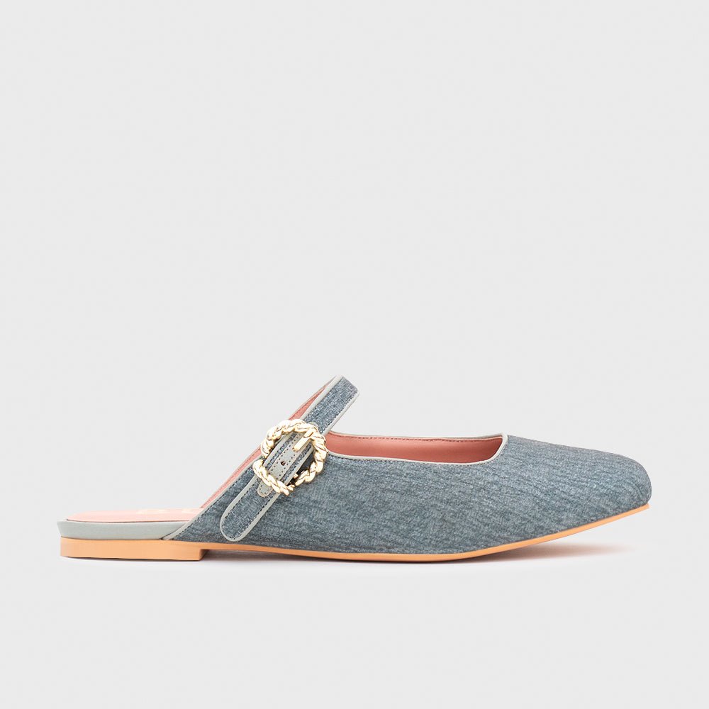 KENZA MULE FLAT GRIS - Butrich Perú