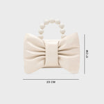 Cargue la imagen en el visor de la galería, NAILA BEADED BOW BAG HUESO - Butrich Perú