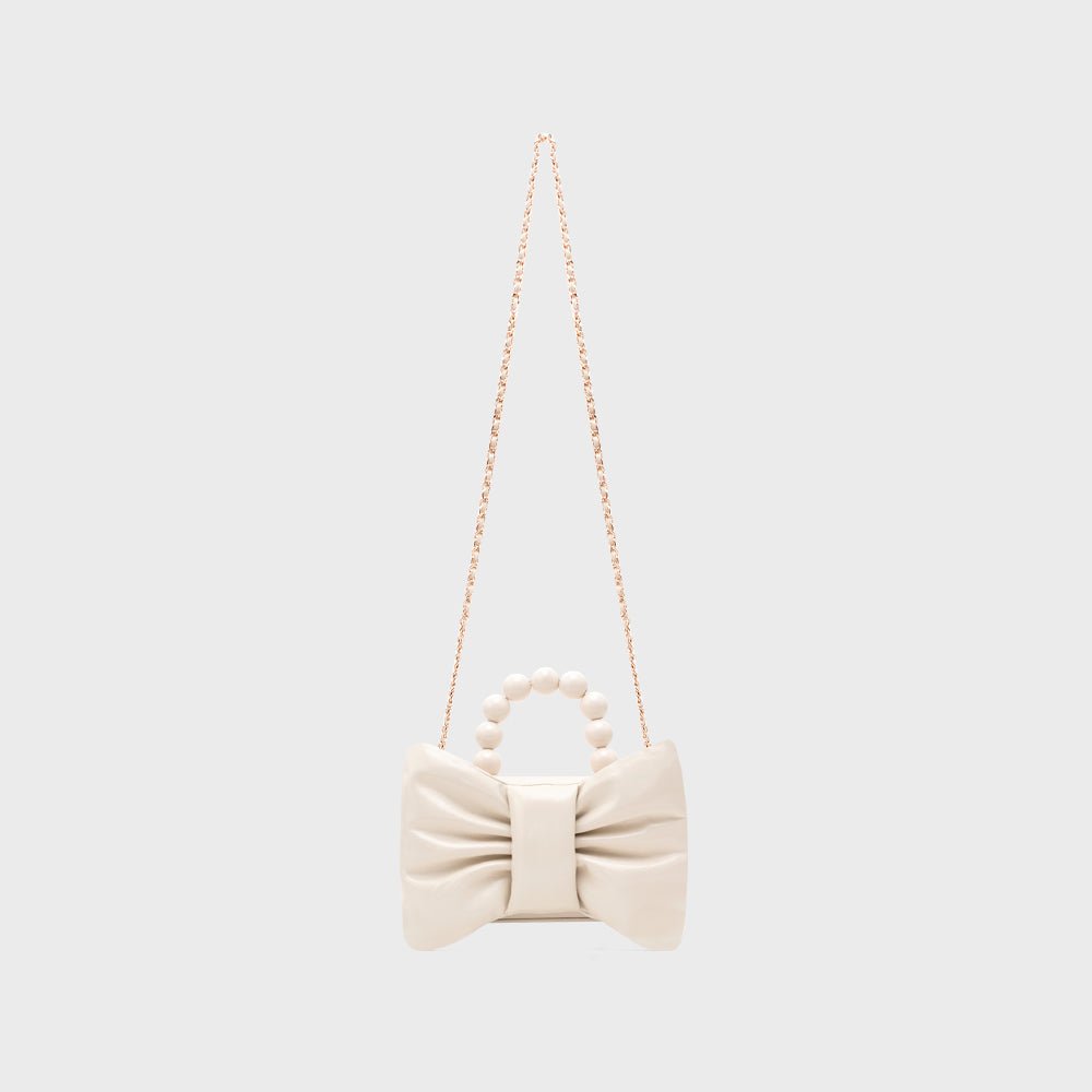 NAILA BEADED BOW BAG HUESO - Butrich Perú
