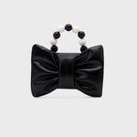 Cargue la imagen en el visor de la galería, NAILA BEADED BOW BAG NEGRO - Butrich Perú