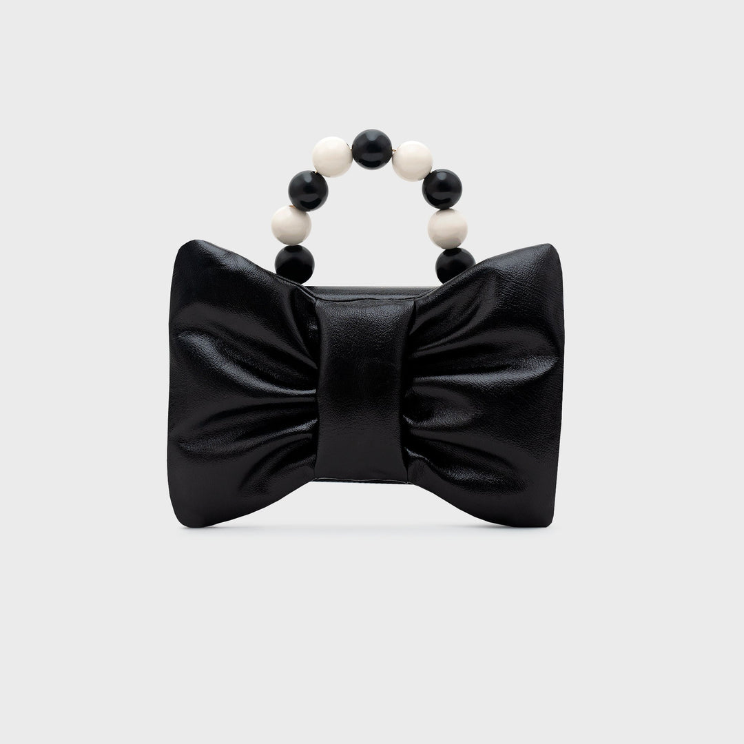 NAILA BEADED BOW BAG NEGRO - Butrich Perú