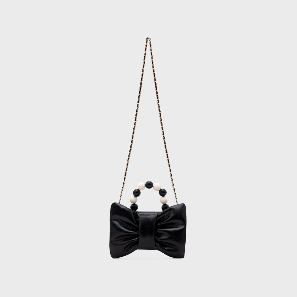NAILA BEADED BOW BAG NEGRO - Butrich Perú