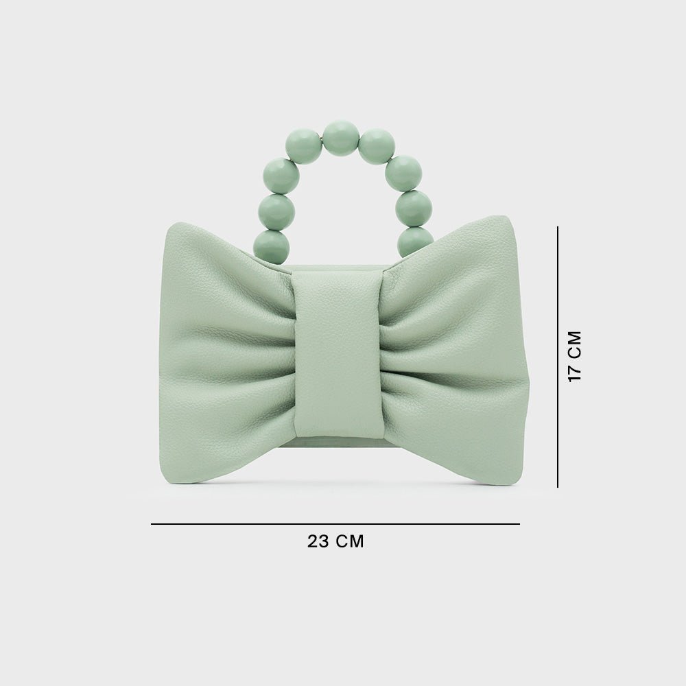 NAILA BEADED BOW BAG VERDE - Butrich Perú