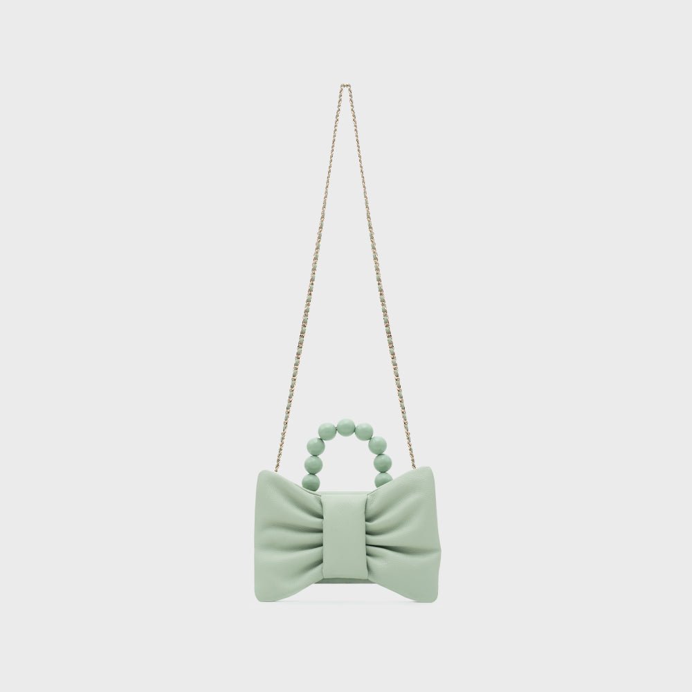 NAILA BEADED BOW BAG VERDE - Butrich Perú