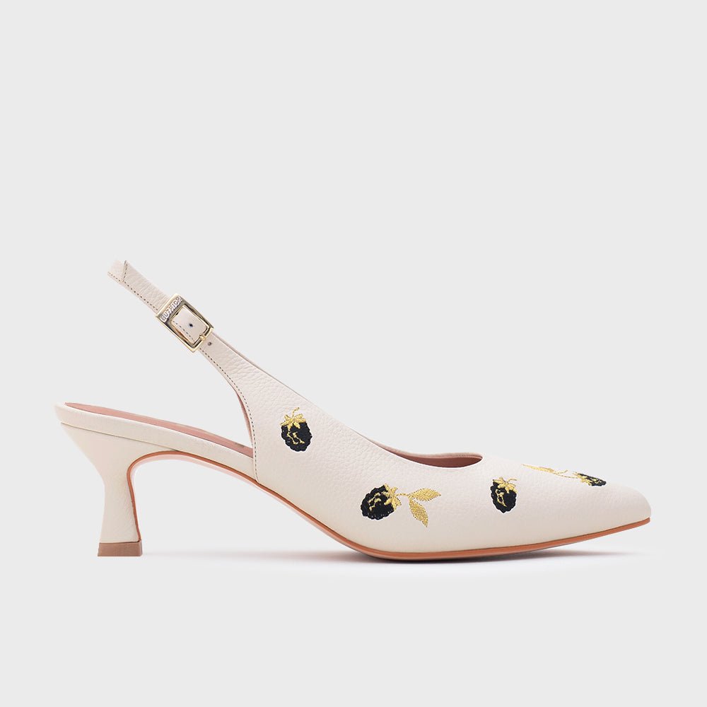 NINETTE BLACKBERRY MIDI SLINGBACK HUESO - Butrich Perú