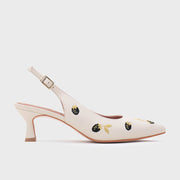 NINETTE BLACKBERRY MIDI SLINGBACK HUESO - Butrich Perú