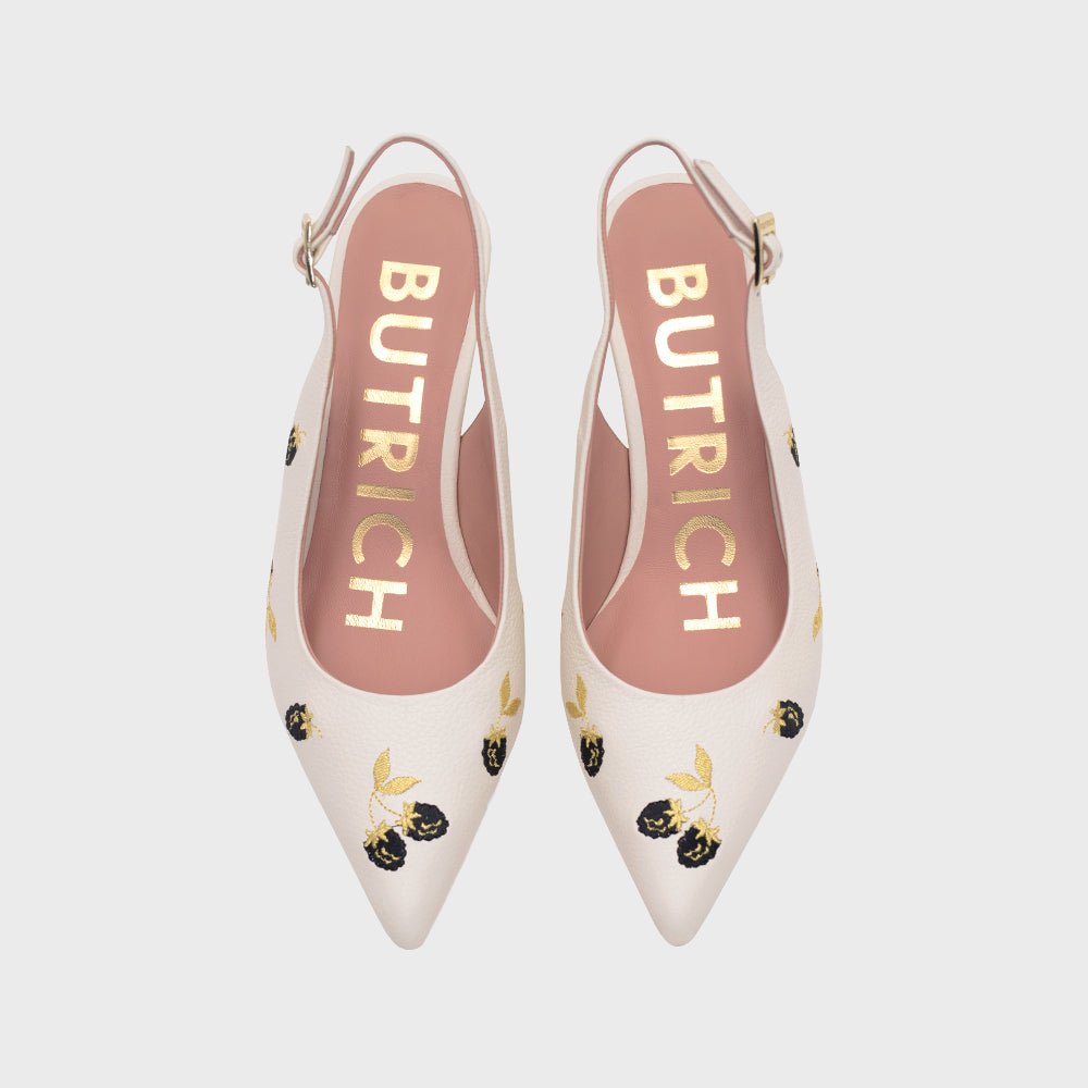NINETTE BLACKBERRY MIDI SLINGBACK HUESO - Butrich Perú