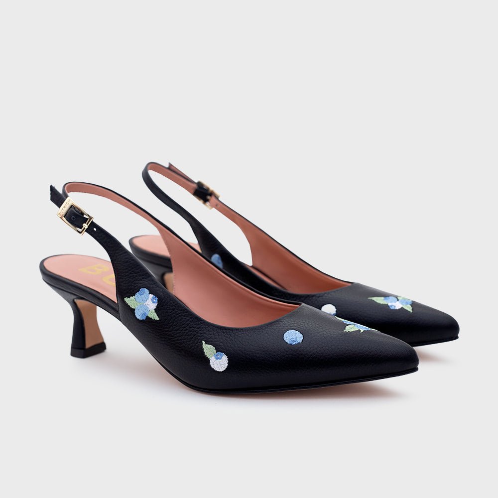 NINETTE BLUEBERRY MIDI SLINGBACK NEGRO - Butrich Perú