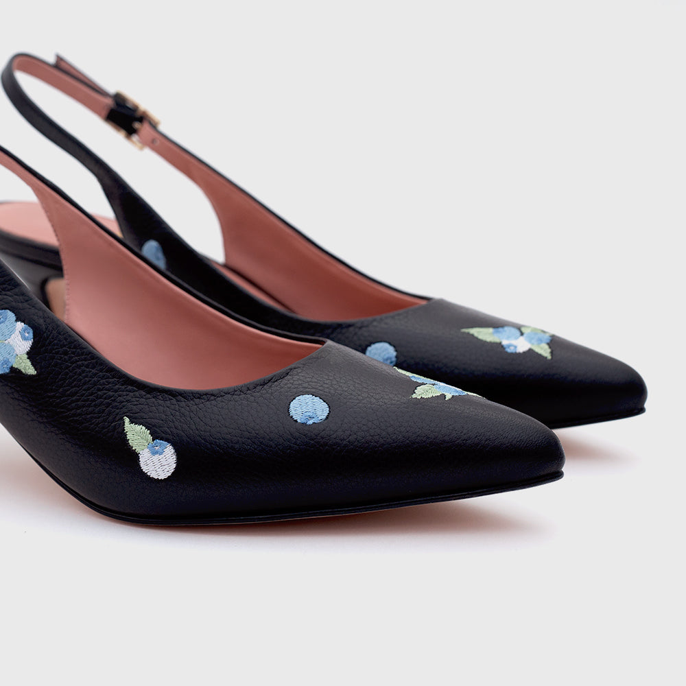 NINETTE BLUEBERRY MIDI SLINGBACK NEGRO