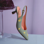Cargue la imagen en el visor de la galería, NINETTE LEMON MIDI SLINGBACK VERDE
