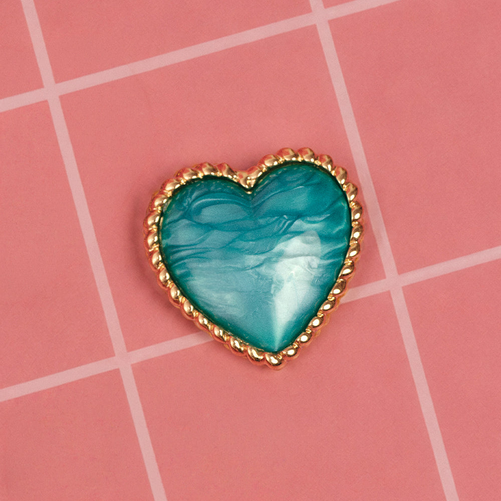 PRENDEDOR CORAZON ENTORCHADO VERDE